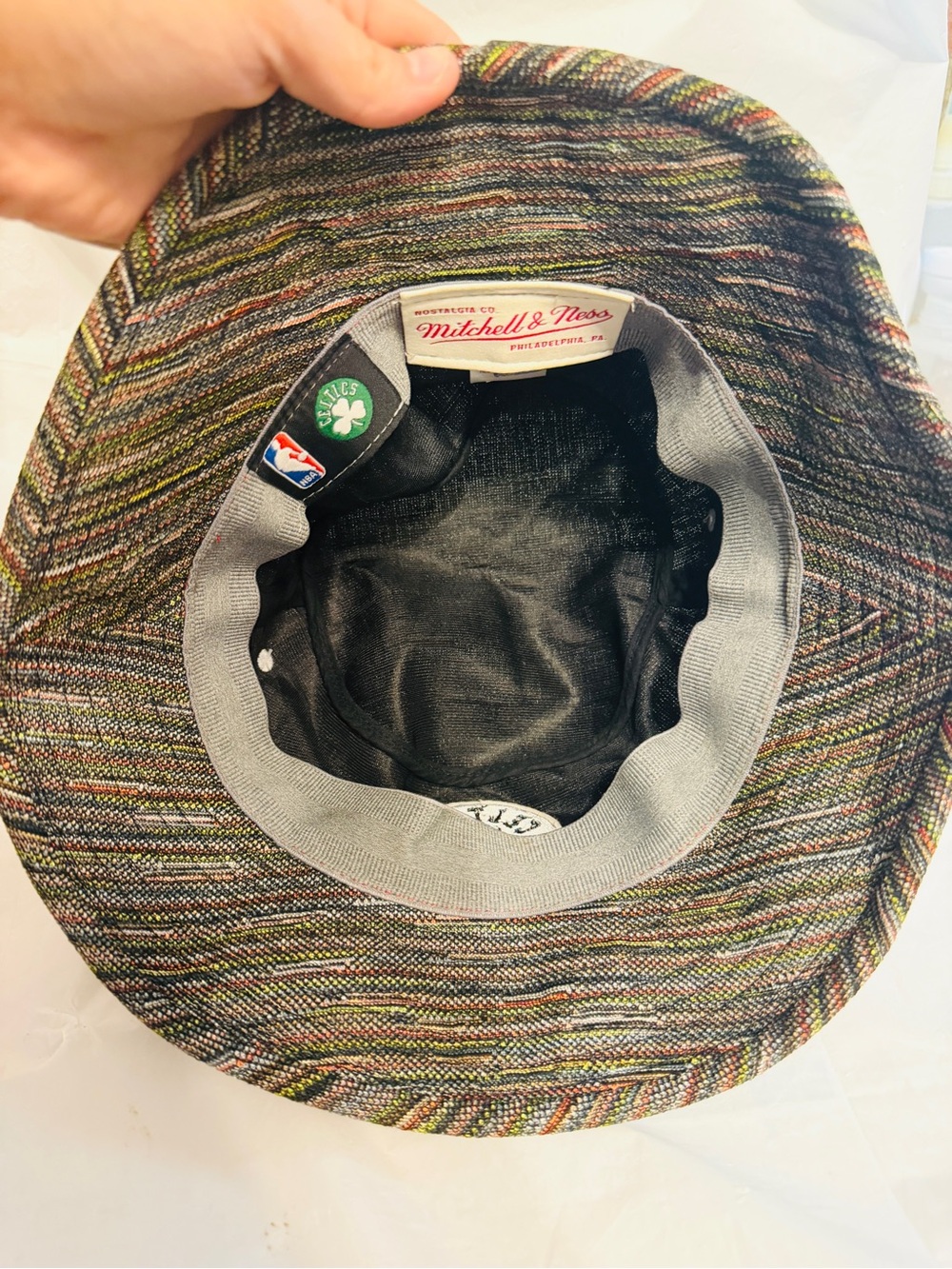 Mitchell & Ness Boston Celtics Space Knit Bucket Hat S/M NBA NWT U264Z - Picture 7 of 7